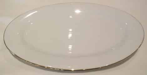 Plate, White/Gold 18" Platter