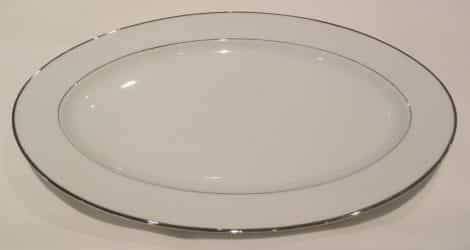 Plate, White/Silver 15" Platter