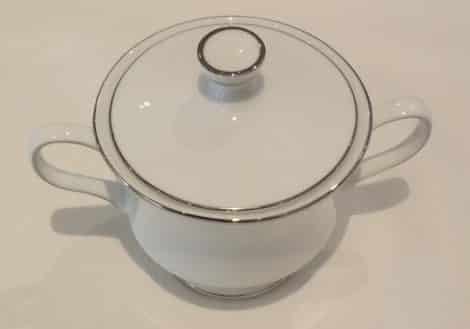 Coffee Sugar Bowl, White/Silver
