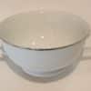 Bowl, White/Silver Bouillon Cup
