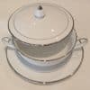 Bowl, White/Silver Bouillon Cup Set