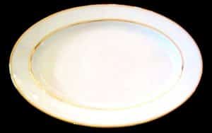 Plate, White/Gold 14" Platter