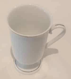 Coffee Mug, White/Silver