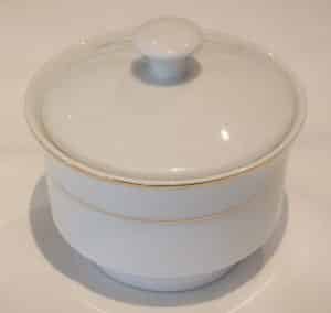 Coffee Sugar Bowl, White/Gold