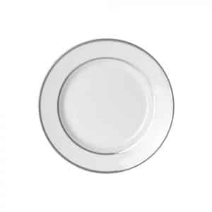 Plate, White/Silver Salad