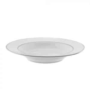 Bowl, White/Silver Soup