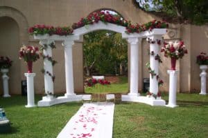 Alternative view of Wedding Arch, White Colonnade