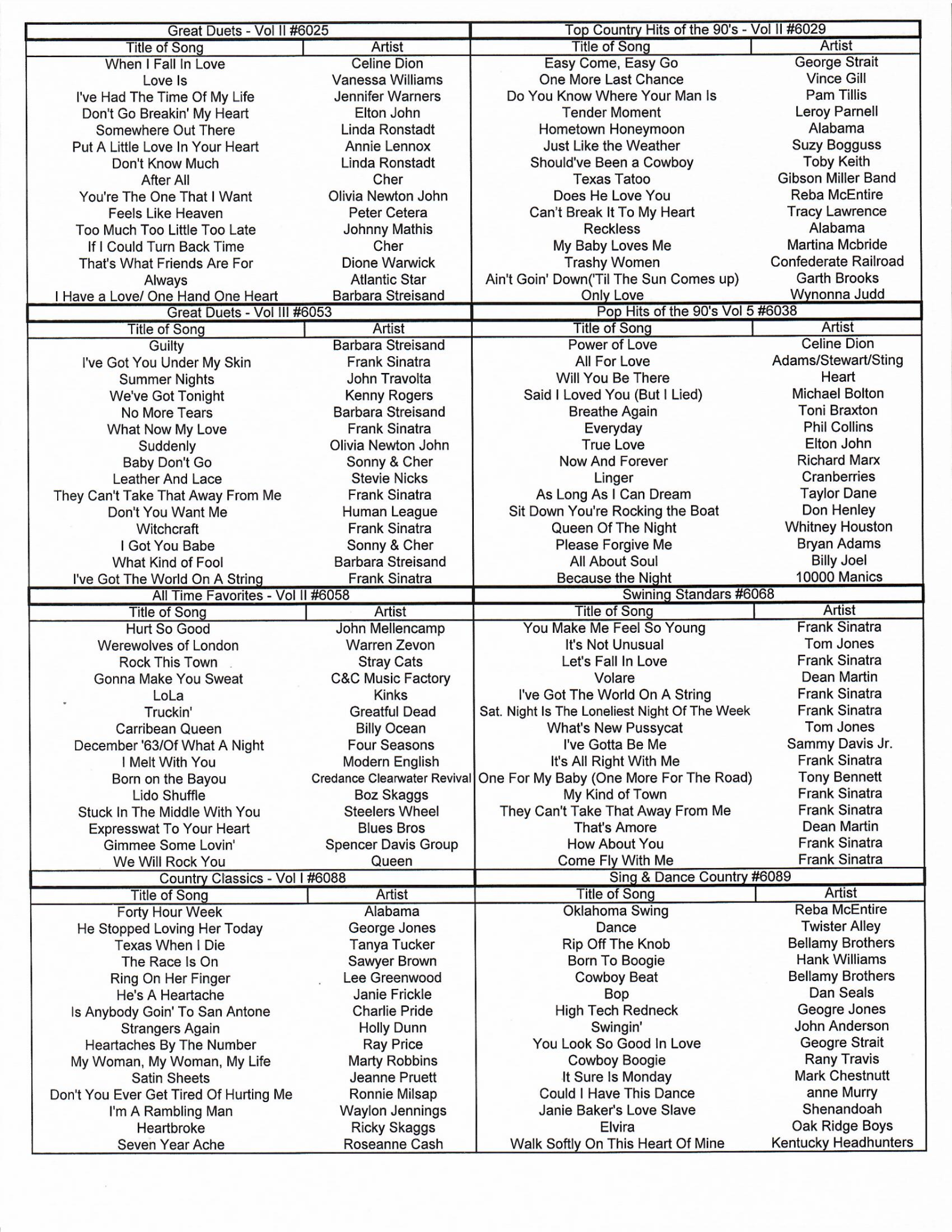 Full Karaoke CD's page 3