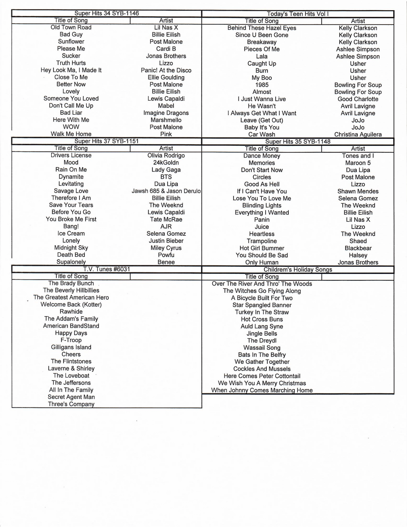 Full Karaoke CD's page 6