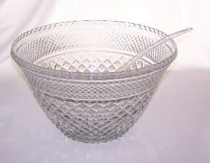 Punch Bowl, Glass 3 Gallon Cut