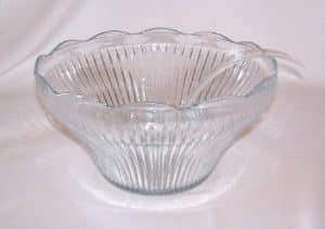 Punch Bowl, Glass 1.5 Gallon Ridged