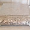 silver square cake stand 14"