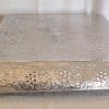 silver square cake stand 22"