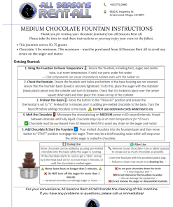 Medium Chocolate Fountain Instructions