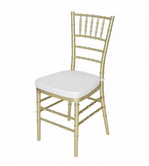 gold chivari chair white cushion