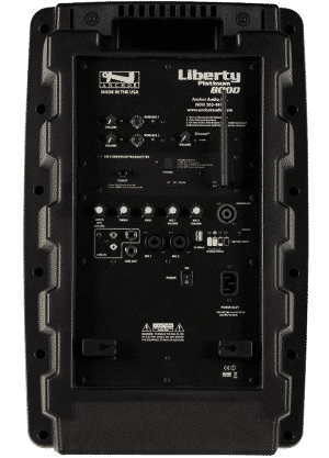 portable deluxe sound system back